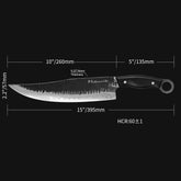 Meteorite Kodiak 10'' Utility Knife - Heavy-Duty Full-Tang Camp Kitchen Knife for Outdoor Cooking & Wood Processing|T10 Forged Steel & Natural Wooden Handle (Ebony)